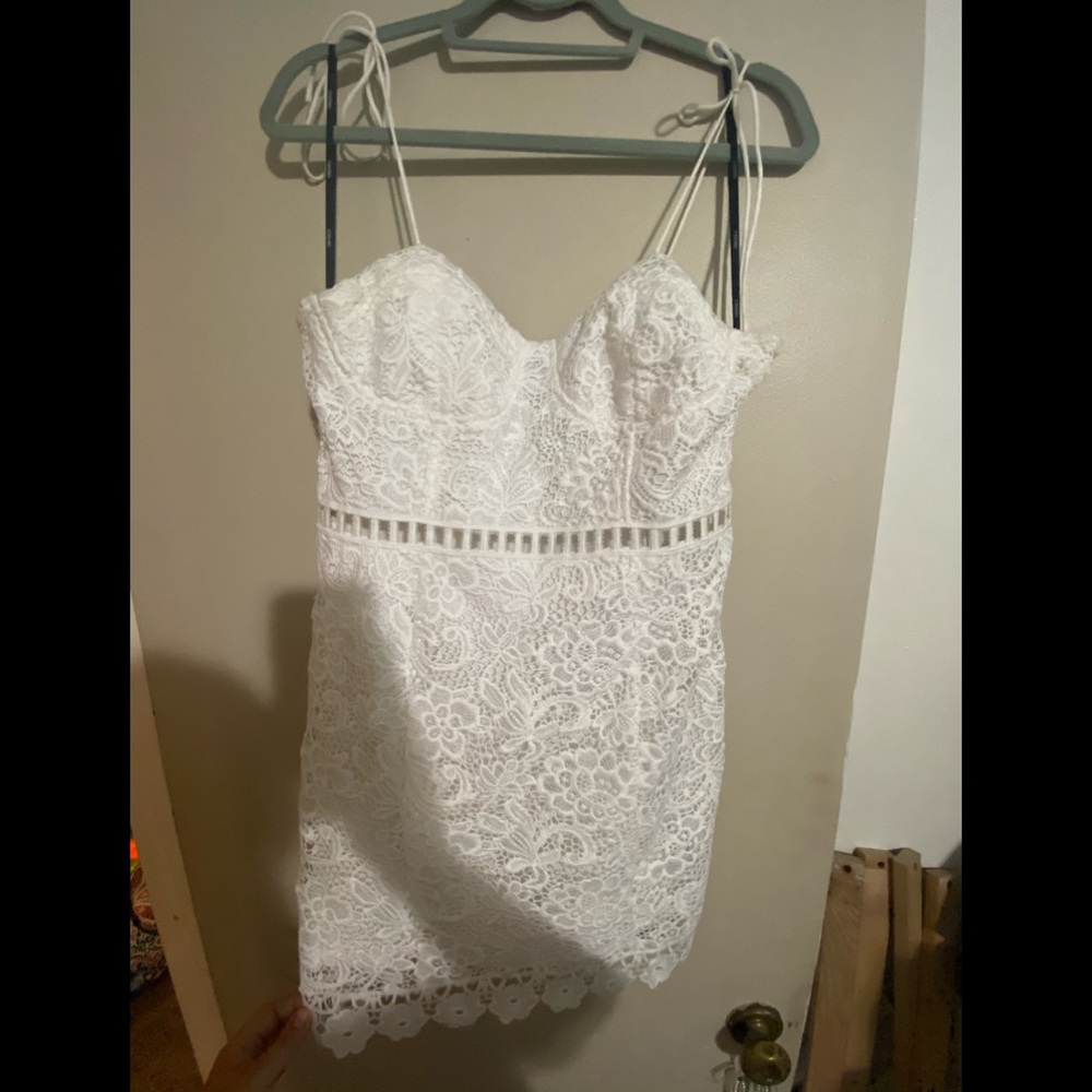 Forever 21 White Lace Corset Dress